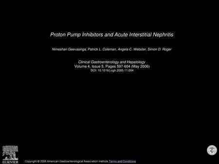 Proton Pump Inhibitors and Acute Interstitial Nephritis