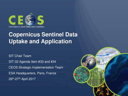 Copernicus Sentinel Data Uptake and Application