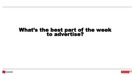 What’s the best part of the week to advertise?