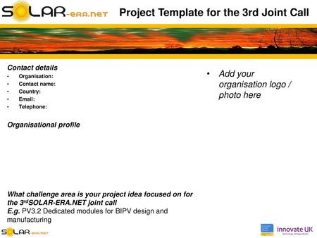Project Template for the 3rd Joint Call