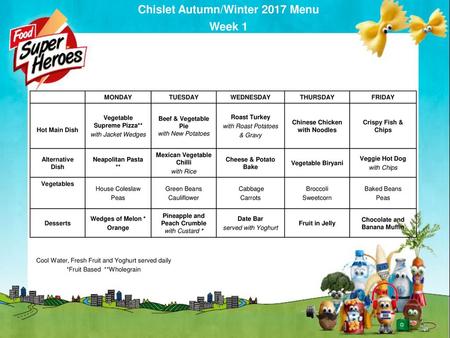 Chislet Autumn/Winter 2017 Menu Week 1