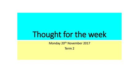 Monday 20th November 2017 Term 2