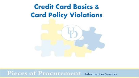 Credit Card Basics & Card Policy Violations