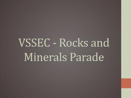 VSSEC - Rocks and Minerals Parade