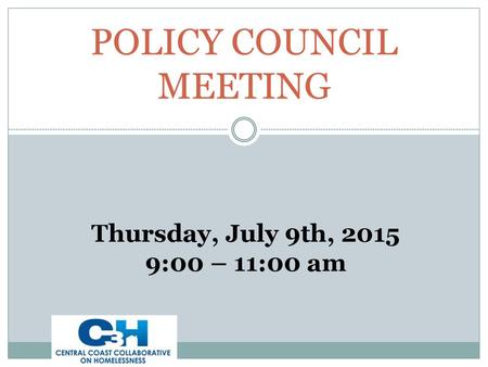 POLICY COUNCIL MEETING