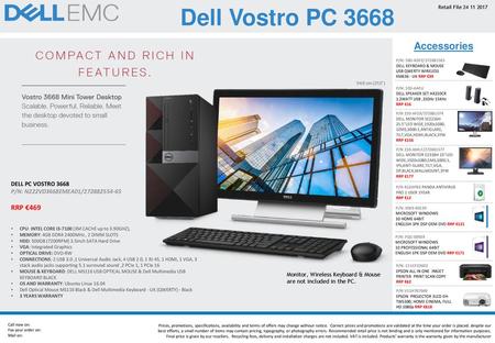 Dell Vostro PC 3668 Accessories RRP €469 DELL PC VOSTRO 3668