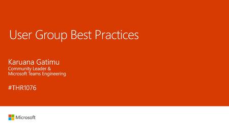 User Group Best Practices