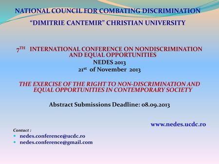 Abstract Submissions Deadline: