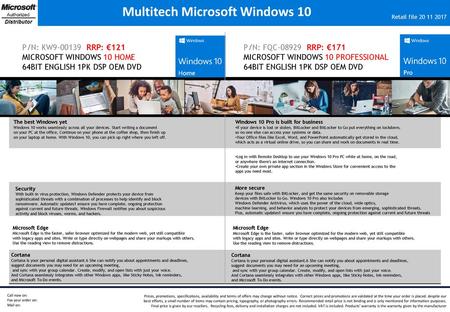 Multitech Microsoft Windows 10