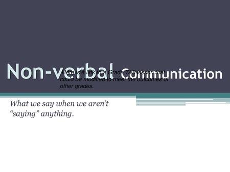 Non-verbal Communication