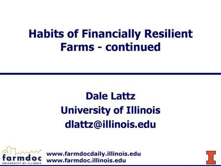 Habits of Financially Resilient Farms - continued
