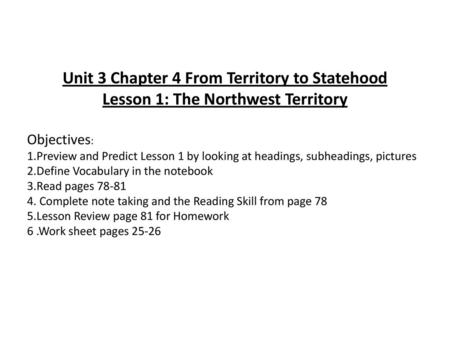 Lesson 1: The Northwest Territory