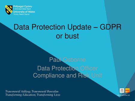 Data Protection Update – GDPR or bust