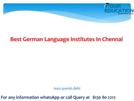Best German Language Institutes In Chennai