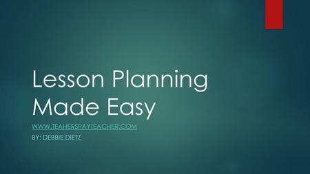 Lesson Planning Made Easy