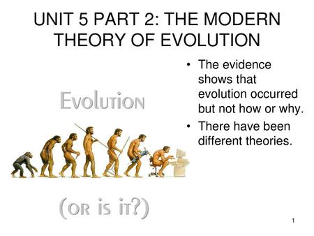 UNIT 5 PART 2: THE MODERN THEORY OF EVOLUTION