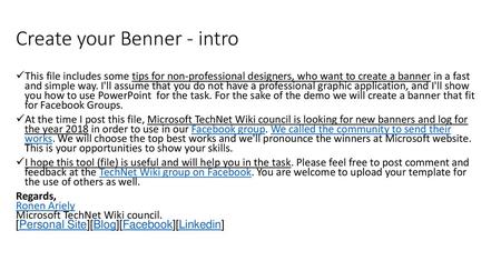 Create your Benner - intro
