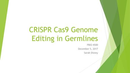 CRISPR Cas9 Genome Editing in Germlines