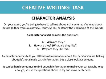 CREATIVE WRITING: TASK