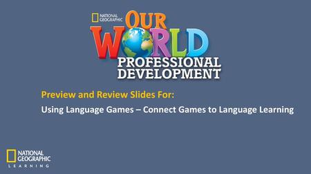 Using Language Games – Connect Games to Language Learning