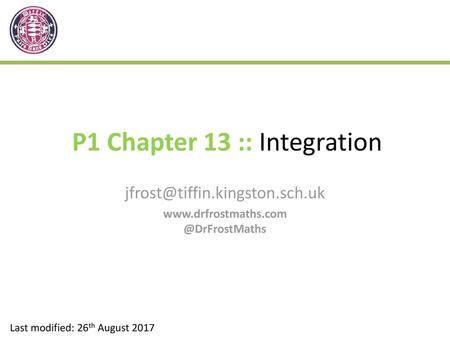 P1 Chapter 13 :: Integration