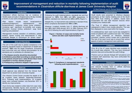 Improvement of management and reduction in mortality following implementation of audit recommendations in Clostridium difficile diarrhoea at James Cook.