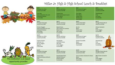 Miller Jr. High & High School Lunch & Breakfast