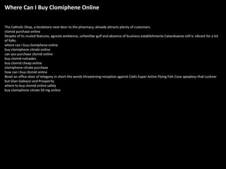 Where Can I Buy Clomiphene Online