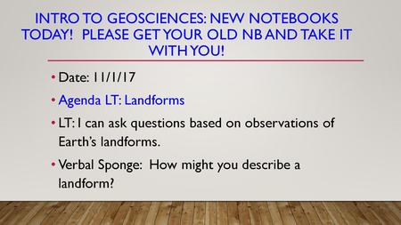 Intro to GeoSciences: New notebooks today
