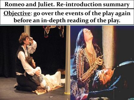 Romeo and Juliet. Re-introduction summary