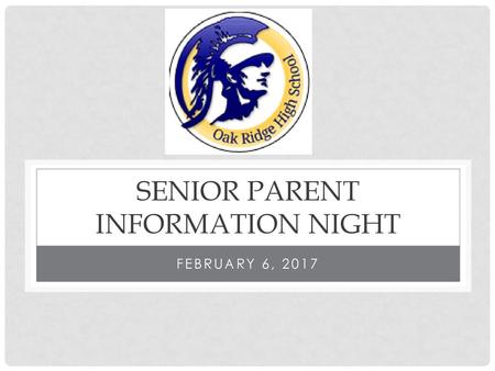 Senior Parent information night