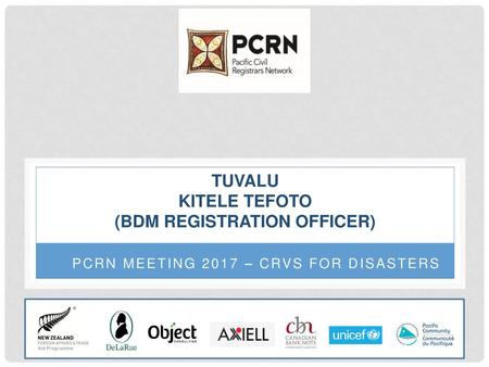 TUVALU KITELE TEFOTO (BDM REGISTRATION Officer)
