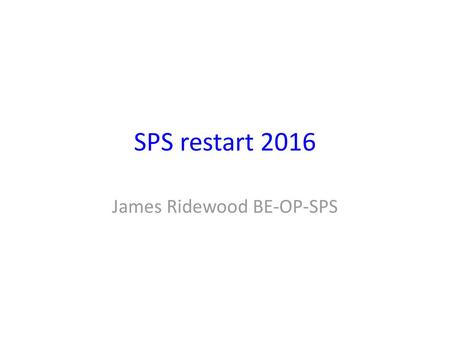 James Ridewood BE-OP-SPS