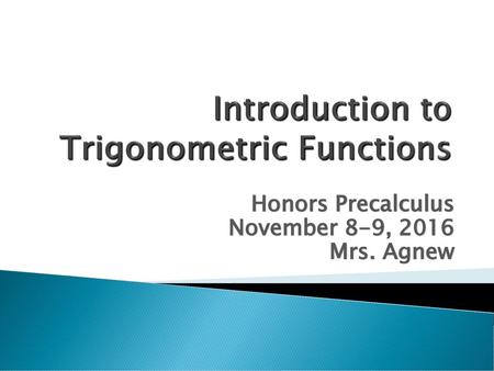 Introduction to Trigonometric Functions