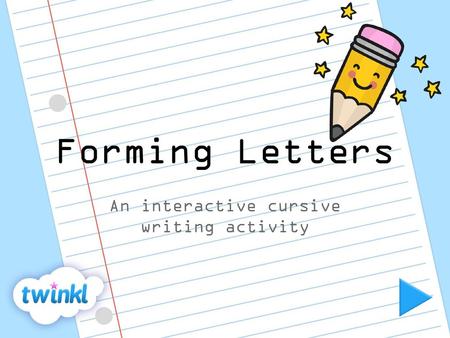 An interactive cursive writing activity