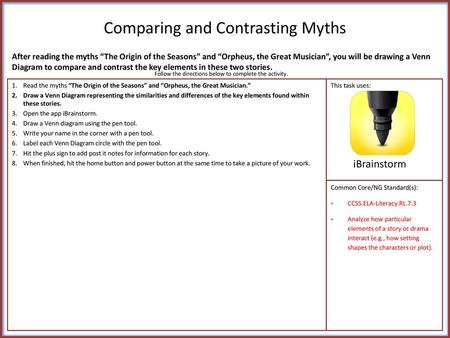 Comparing and Contrasting Myths