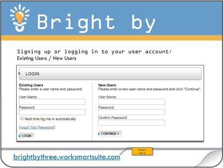 Signing up or logging in to your user account:
