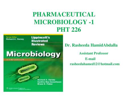 PHARMACEUTICAL MICROBIOLOGY -1 PHT 226