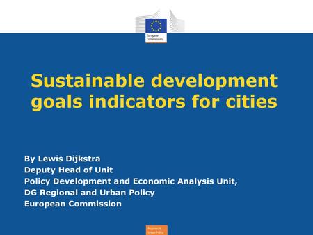 Sustainable development goals indicators for cities