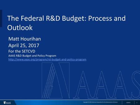 The Federal R&D Budget: Process and Outlook