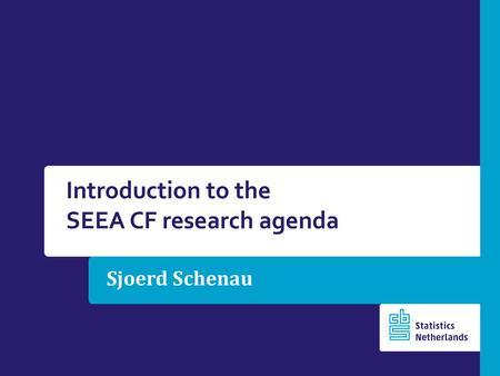 SEEA CF research agenda