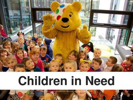Children in Need Photo courtesy of (University of Exeter@flickr.com) - granted under creative commons licence - attribution.