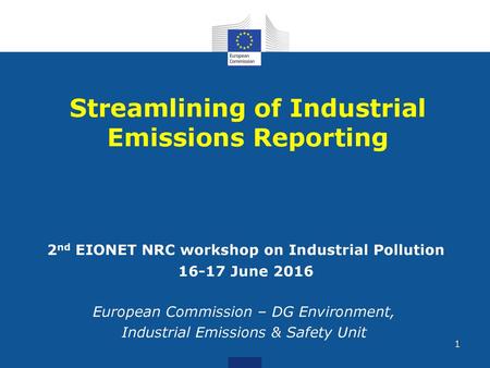 Streamlining of Industrial Emissions Reporting