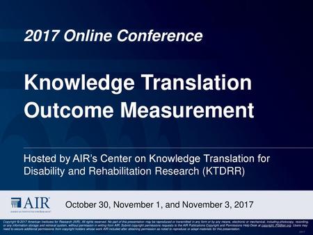 Knowledge Translation Outcome Measurement