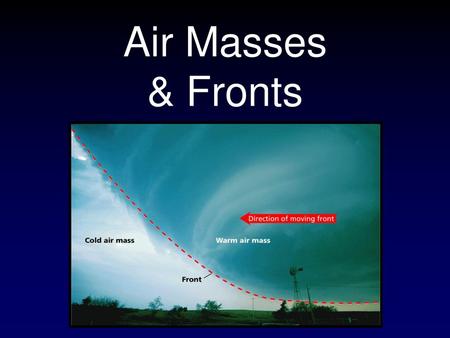 Air Masses & Fronts.