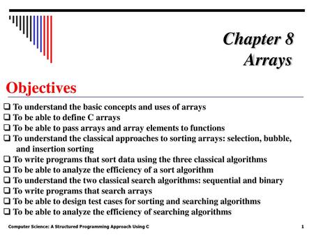 Chapter 8 Arrays Objectives