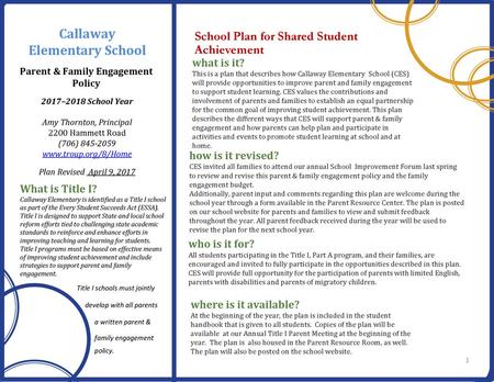 Parent & Family Engagement Policy