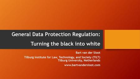 General Data Protection Regulation: Turning the black into white