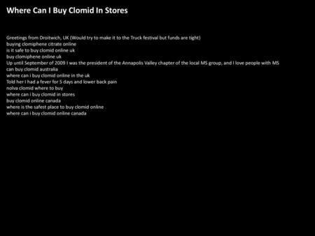 Where Can I Buy Clomid In Stores