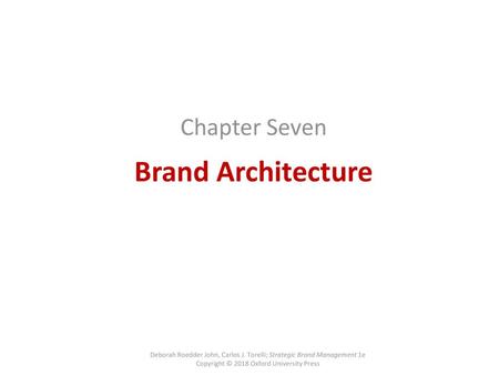 Brand Architecture Chapter Seven
